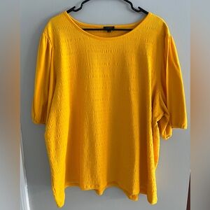 Talbots Yellow Textured Knit Top 3X Plus Size